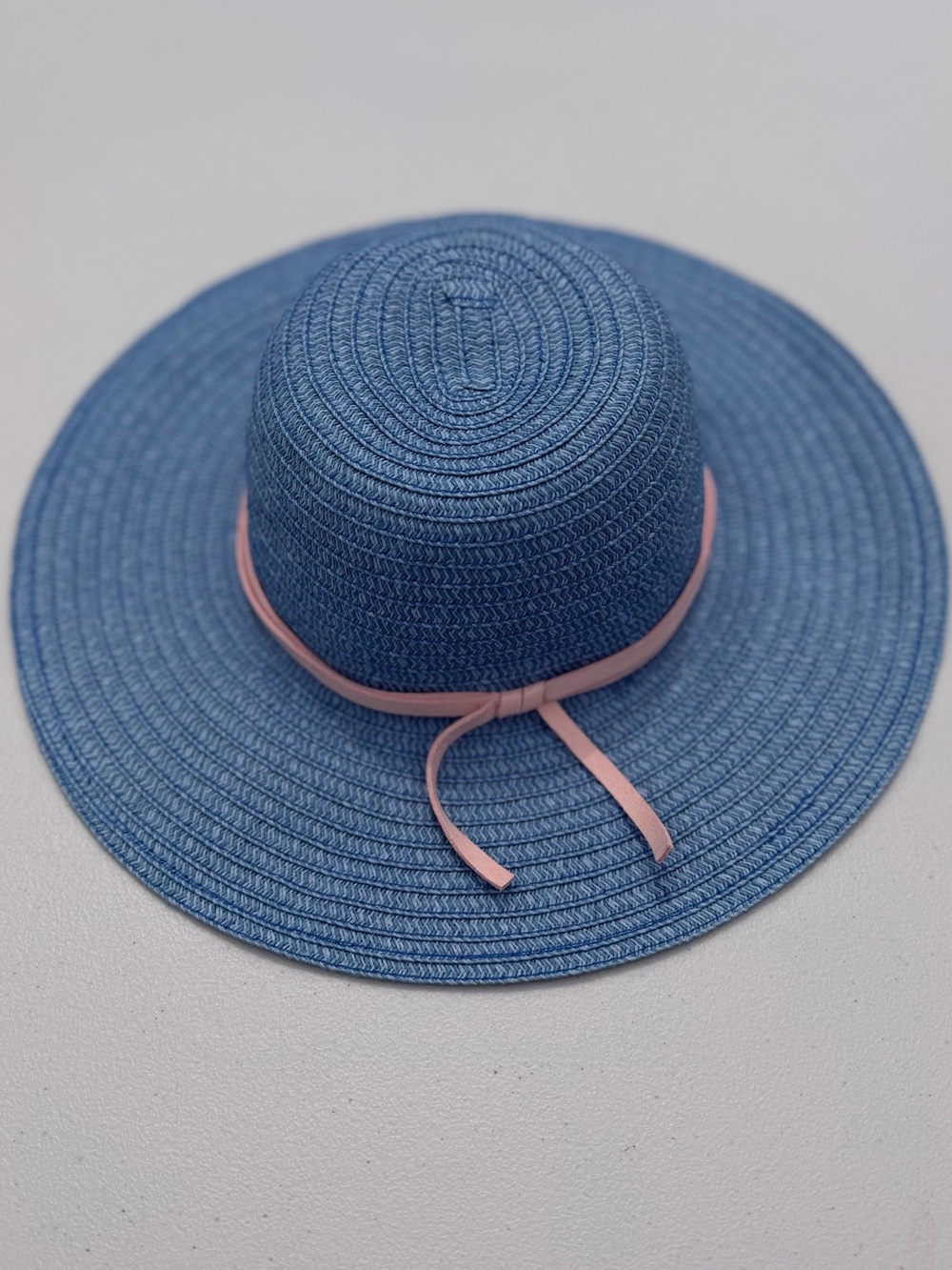Girls Janie and Jack Straw Sun Hat with Pink Ribbon